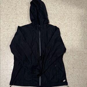 Asics Black Hooded Windbreaker Jacket